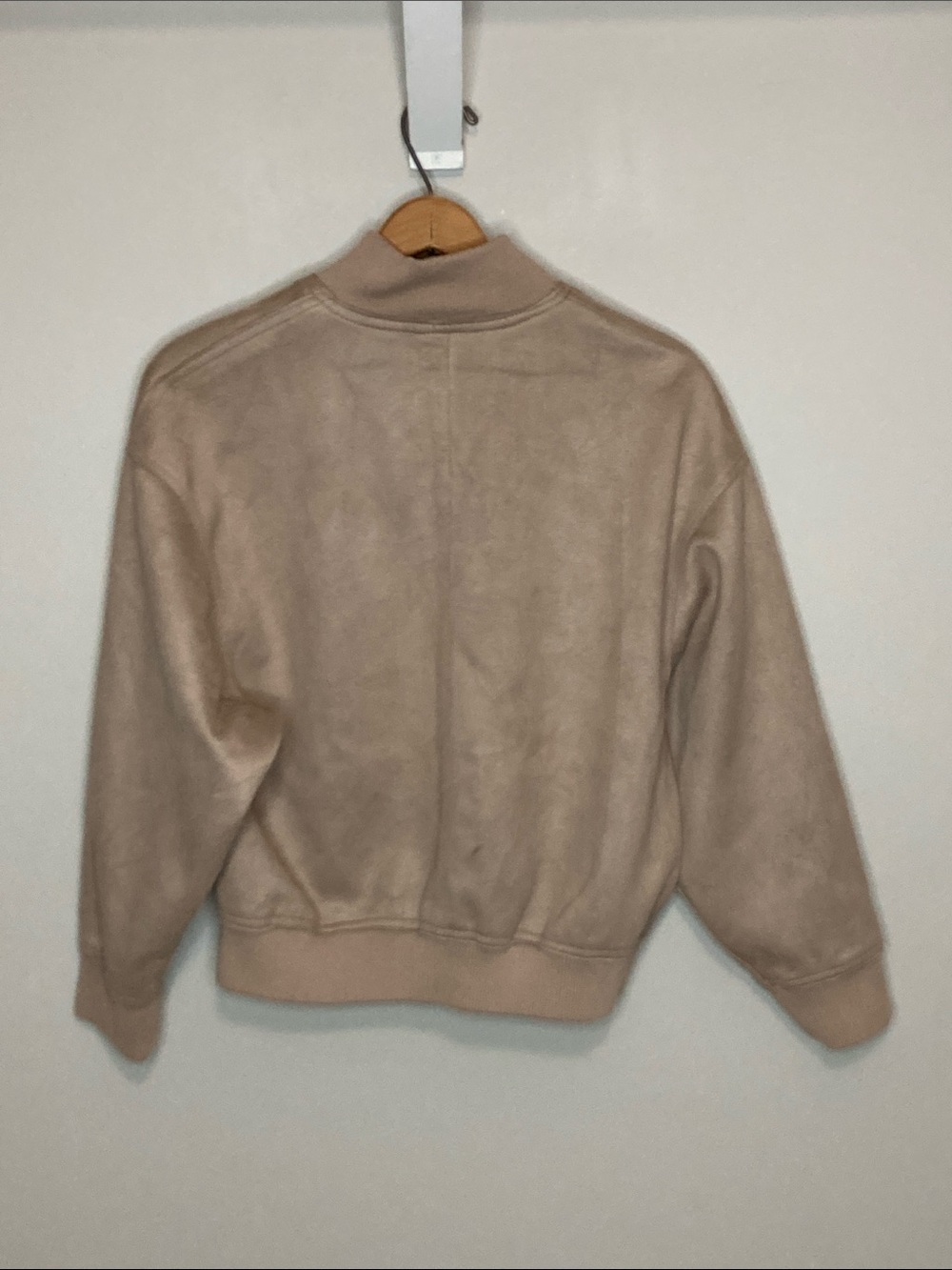 Zara trf collection Zip-Front Faux Suede Bomber Jacket women’s size XS oversized - Picture 7 of 9